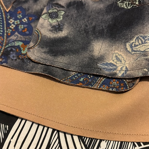 Beautiful tie dye/floral/paisley pattern faux suede wrap coat jacket size L - Picture 9 of 13